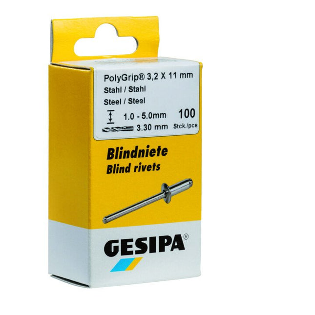 GESIPA blind rivet PolyGrip(R) rivet shank d x l 4 x 17 mm ( 4000813788 )