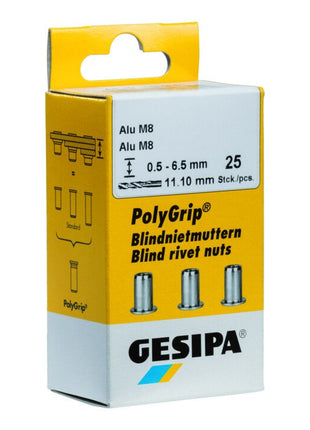 Nitonakrętka GESIPA PolyGrip(R) trzon nitu d x l 11 x 20 mm M8 ( 4000813824 )