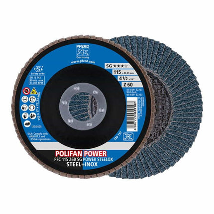 PFERD flap disc POLIFAN Z SG POWER STEELOX Ø 125 mm grain size 60 ( 4000841566 )