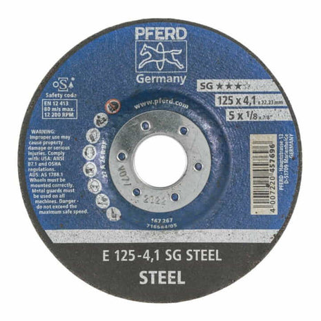 PFERD SG STEEL grinding disc D125xS4.1mm ( 4000842014 )