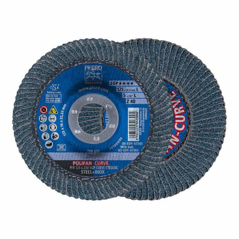 PFERD flap disc POLIFAN Z SGP CURVE STEELOX Ø 125 mm grain size 40 ( 4000842895 )