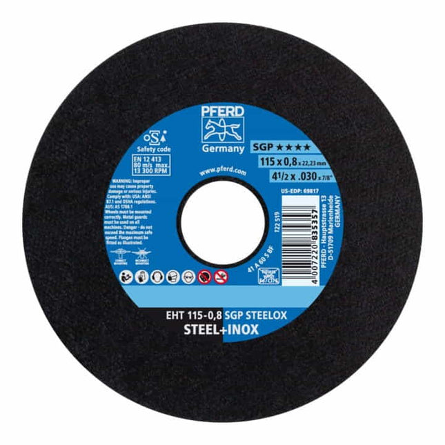 Disco de corte PFERD SGP STEELOX D115x0,8mm recto ( 4000841254 )