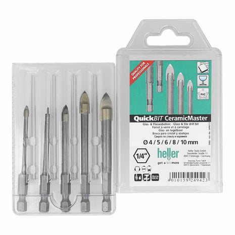 HELLER QuickBit(R) Ceramic Master 5-piece drill bit set Ø 4, 5, 6, 8, 10 mm ( 4000864209 )