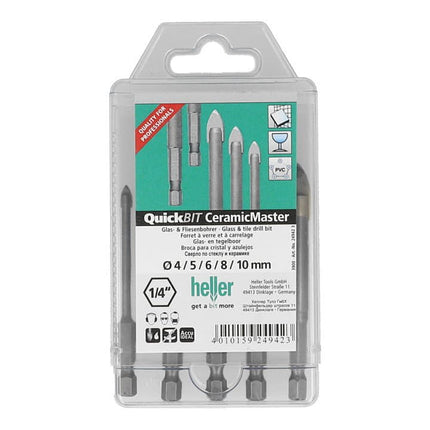 HELLER Jeu de forets/mèches QuickBit® Ceramik Master 5 pièces D. 4, 5, 6, 8, 10 mm ( 4000864209 )