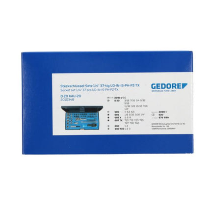 GEDORE Steckschlüsselsatz D 20 KAU-20 37-teilig 1/4 ″ ( 4000770667 )