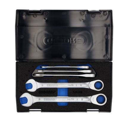 Zestaw kluczy płasko-oczkowych z grzechotką GEDORE 7R-005 5-częściowy o szerokości 8-19 mm ( 4000821988 )