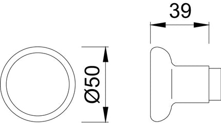 HOPPE buttonhole part 54 aluminium F1 / natural colour ( 3000252730 )