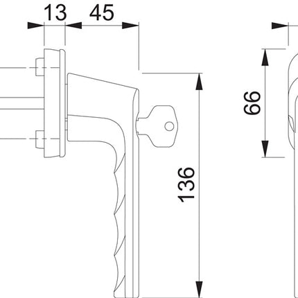 Klamka okienna HOPPE Hamburg 0700LS/U26 100NM Aluminium F9 Kolor stalowy ( 3000203157 )