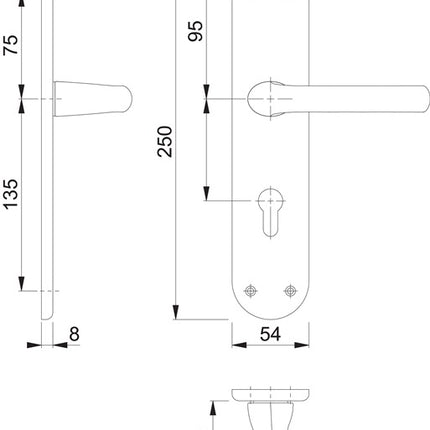 HOPPE Set da ristrutturazione Tôkyô 1710/3334 Alluminio F1 ( 3000203150 )