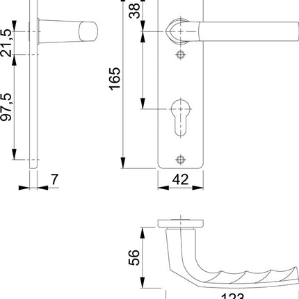 HOPPE set di rosette corte Birmingham 1117/202KP Alluminio F1 ( 3000252945 )