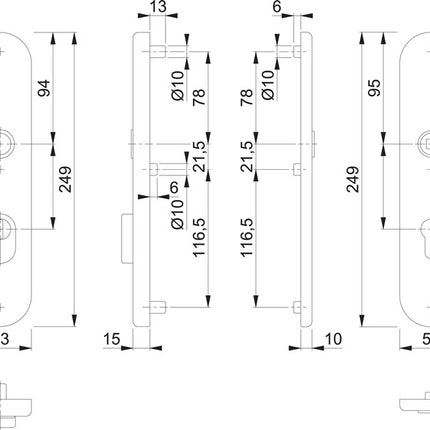 HOPPE Langschildpaar E3332ZA/3310 matt F69 ( 3000209805 )