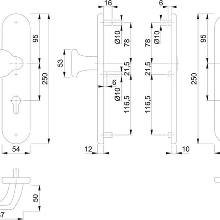HOPPE Mobili di sicurezza 86G/3331/3310 Alluminio F1 ( 3000209783 )