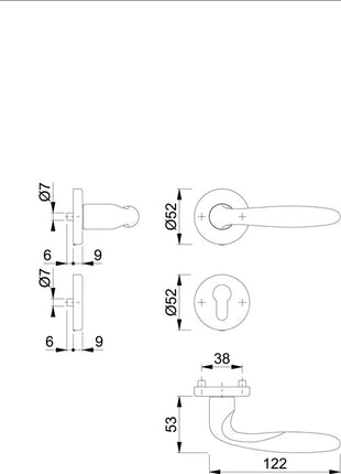 Zestaw rozet HOPPE Verona M151/42KV/42KVS mosiądz F71 ( 3000253733 )