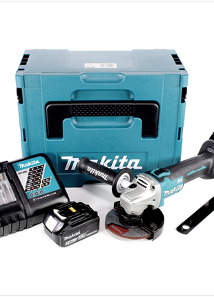 Makita DGA 506 RFJ Akku Winkelschleifer 18 V 125 mm Brushless + 2x Akku 3,0 Ah + Ladegerät + Makpac - Toolbrothers