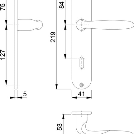 HOPPE Langschildgarnitur Verona M151/302 Messing F71 ( 3000252651 )