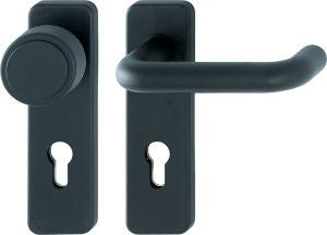 HOPPE Fire protection set Paris FS-K58 / 202K / 138 Plastic F9005M D/K ( 3000251117 )