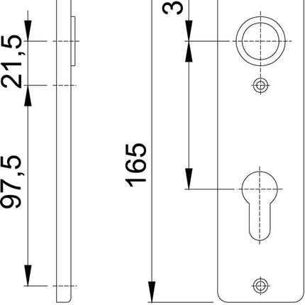 Para krótkich płyt tylnych HOPPE 202KP aluminium F1 ( 3000252138 )
