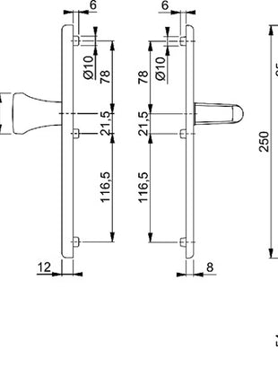 HOPPE Mobili di sicurezza Londra 78G/2221A/2440/113 Alluminio F4 ( 3000220069 )