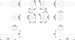 HOPPE Escutcheon set Helsingborg E1730Z/17KV/17KVS Stainless steel F69 ( 3000252053 )