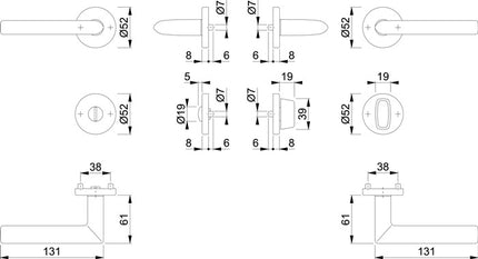 HOPPE Garniture à rosette Stockholm E1140Z/42KV/42KVS Acier inoxydable F69 ( 3000252132 )