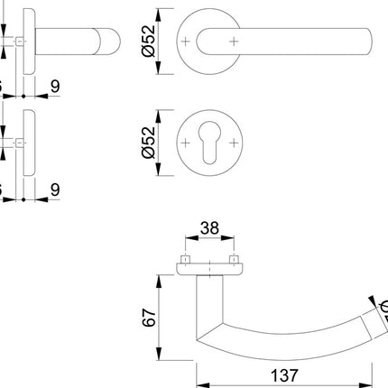 HOPPE Rosettengarnitur Narvik E1430ZP/17KV/17KVS Edelstahl F69 ( 3000252276 )
