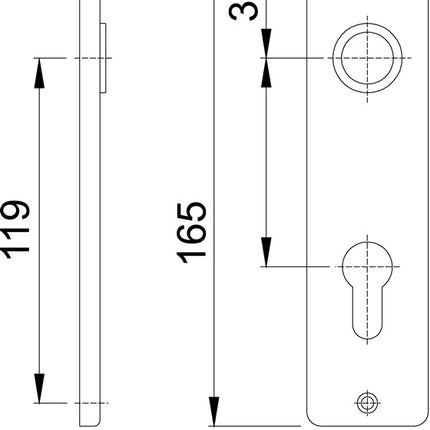 Para krótkich płyt tylnych HOPPE 202KP/AP aluminium F2 ( 3000252142 )