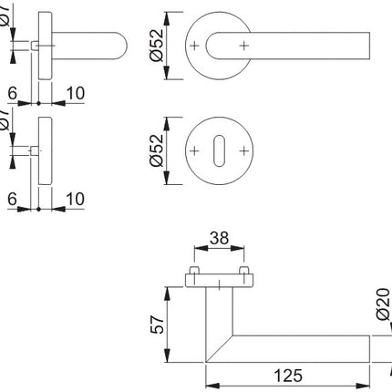 HOPPE Garniture à rosette Amsterdam E1400/42H/42HKVS Acier inoxydable F69 ( 3000203114 )