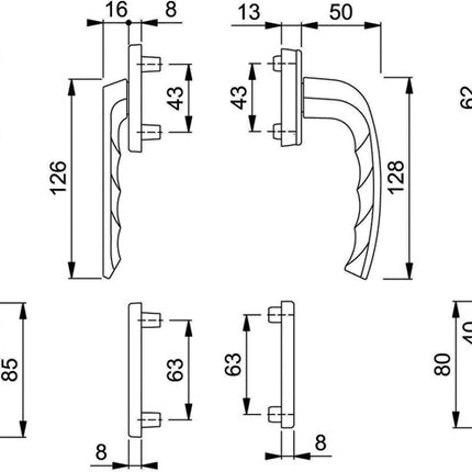 HOPPE raccordo balcone New York 099KH/961N/U10/... Alluminio F1 ( 3000203702 )