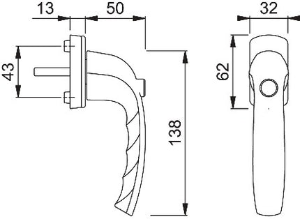 Maniglia HOPPE New York 0810SV/U10 alluminio F9 / acciaio ( 3000203687 )