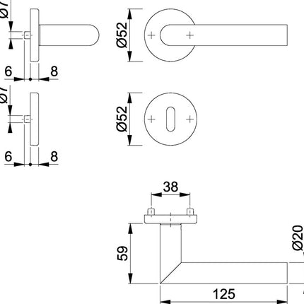 HOPPE Garniture à rosette Amsterdam E1400Z/42KV/42KVS Acier inoxydable F69 ( 3000203000 )