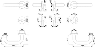 Juego de rosetas HOPPE Paris E138Z/42KV/42KVS acero inoxidable F69 (3000203010)