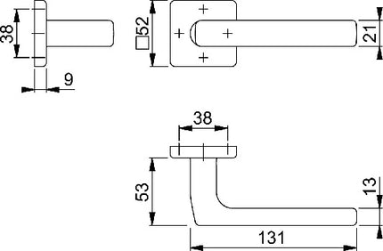 HOPPE Dallas mezzo set di rose E1634Z/52 acciaio inox F69 ( 3000220105 )