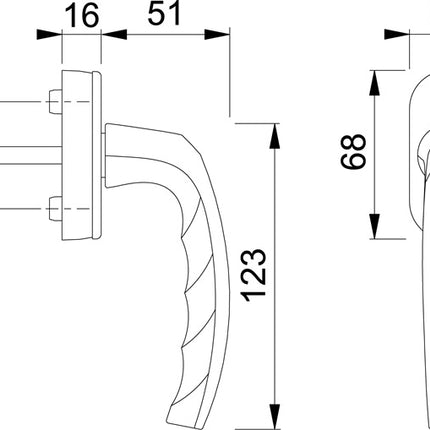 HOPPE window handle Atlanta 0530/US952 aluminium F1 / natural colour ( 8000347455 )