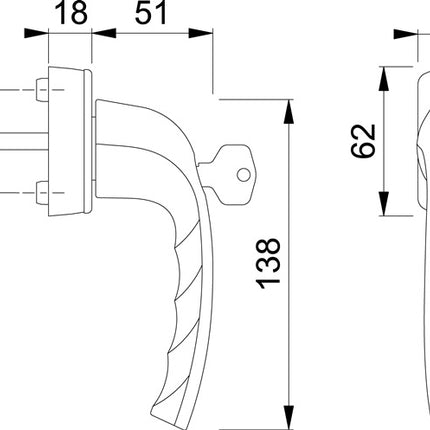 HOPPE Fenstergriff New York 0810S/US10 100Nm Aluminium F9016 / verkehrsweiß ( 8000347602 )
