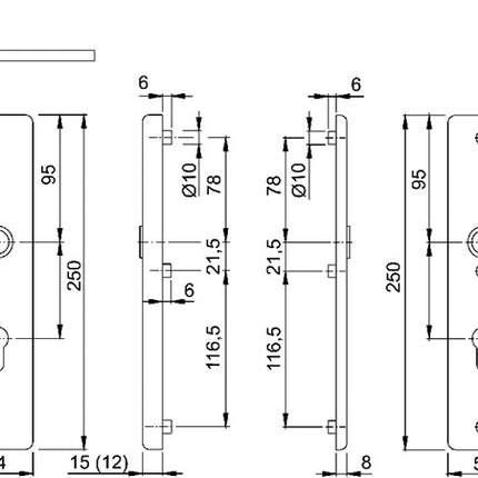 HOPPE Security furniture London 113/2221A/2440 Aluminium F1 ( 3000250112 )