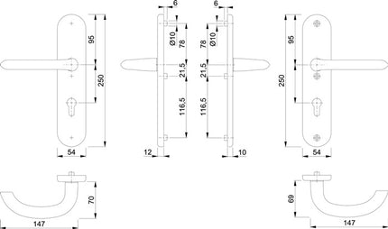 HOPPE Mobili di sicurezza Marsiglia 1138/3331/3410 Alluminio F1 ( 3000209084 )