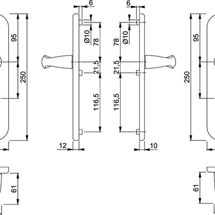 HOPPE Security furniture New York 1810H/3331/3410 Aluminium F1 ( 3000203577 )