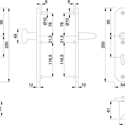 Meble ochronne HOPPE Stockholm 76G/3331/3410/1140 Aluminium F1 ( 3000209126 )