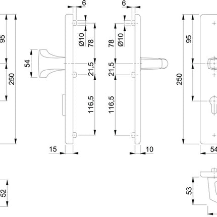 HOPPE Security furniture London 61G/2222ZA/2210/113 Aluminium F1 ( 3000209037 )