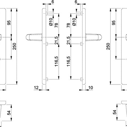 HOPPE Security furniture London 113/2221/2410 Aluminium F1 ( 3000209907 )