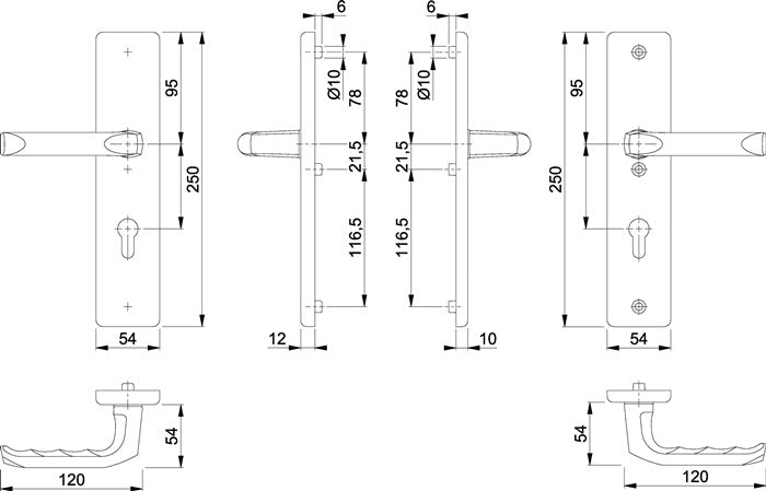 HOPPE Schutzgarnitur London 113/2221/2410 Aluminium F2 ( 3000209903 )