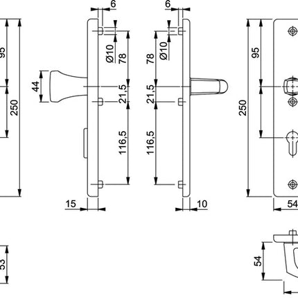 HOPPE Schutzgarnitur London 78G/2222ZA/2410/113 Aluminium F1 ( 3000209918 )