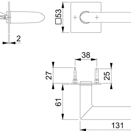 HOPPE par de manillas Stockholm E1140Z/848N acero inoxidable F69 ( 3000203526 )