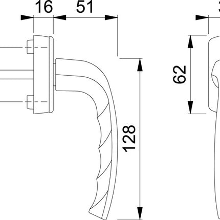 Maniglia HOPPE New York 0810/US10 alluminio F9 / acciaio ( 3000203781 )