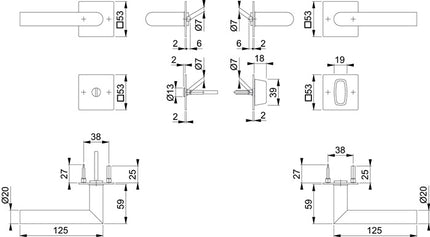HOPPE Juego de escudos Amsterdam E1400Z/848N/848NS Acero inoxidable F9714M ( 3000209766 )