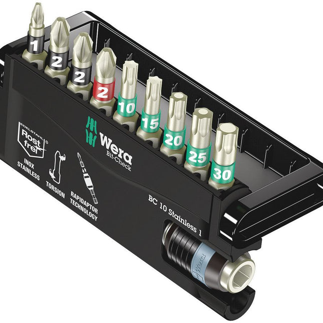 Zestaw bitów ze stali nierdzewnej WERA BC 10 Stainless 1 10-częściowy ( 4000828393 )