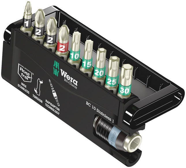 WERA stainless steel bit set BC 10 Stainless 1 10-piece ( 4000828393 )