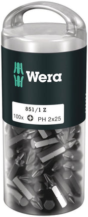 WERA large pack of bits 851/1 Z 1/4 ″ PH 2 Length 25 mm ( 4000822267 )