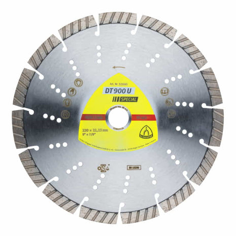 Disque à tronçonner diamanté KLINGSPOR DT 900 U Spécial Ø 230 mm alésage 22,23 mm (8000351577)