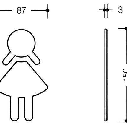 HEWI Symbol Frau 801.91.020 Polyamide colour no. 97 ( 3000206417 )